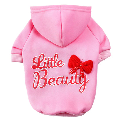 Autumn & Winter Dog Hoodie – Fleece-Lined Sweater for Small Dogs and Cats, Warm Puppy Sweatshirt for Chihuahuas, Yorkies & Girl Dogs.