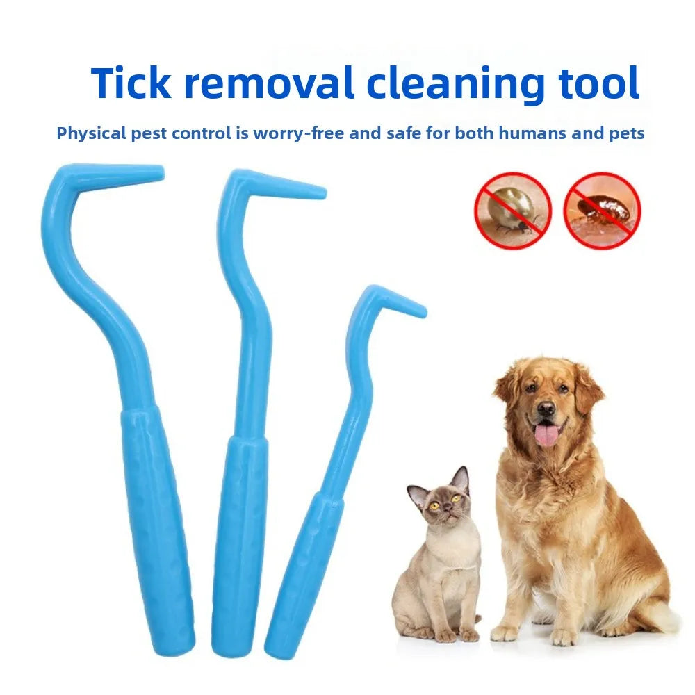 1/3PCS Tick & Flea Remover Tool Set – Portable Hook & Tweezer Extractor for Dogs & Cats, Practical Pet Grooming Accessory.