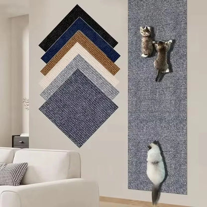 7-Color Cat Scratcher Sofa Protector – Trimmable Self-Adhesive Scratch Pad Carpet for Furniture Protection & Cat Claw Sharpening.