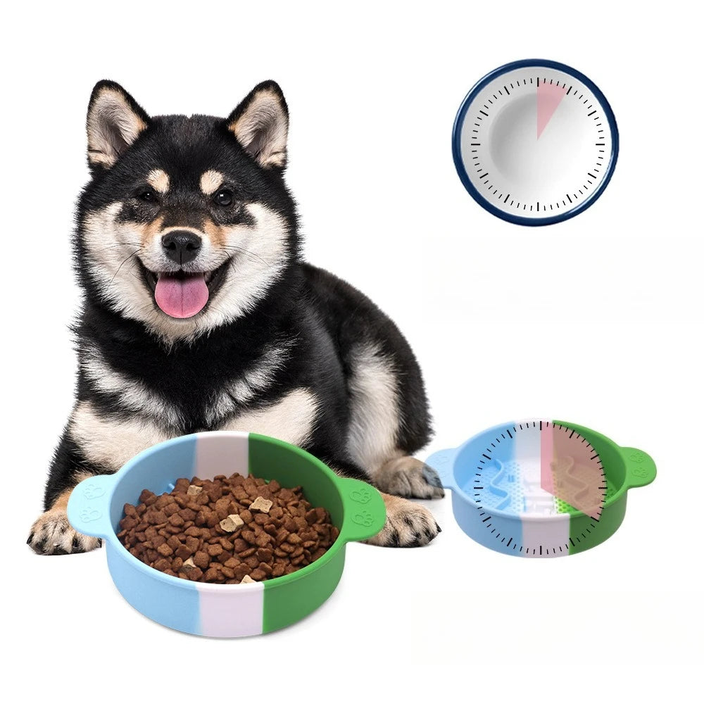 Pet Slow Feeder Bowl – Anti-Choking Non-Slip Silicone Food Bowl for Cats & Dogs, Durable Slow Eating Feeder Design.