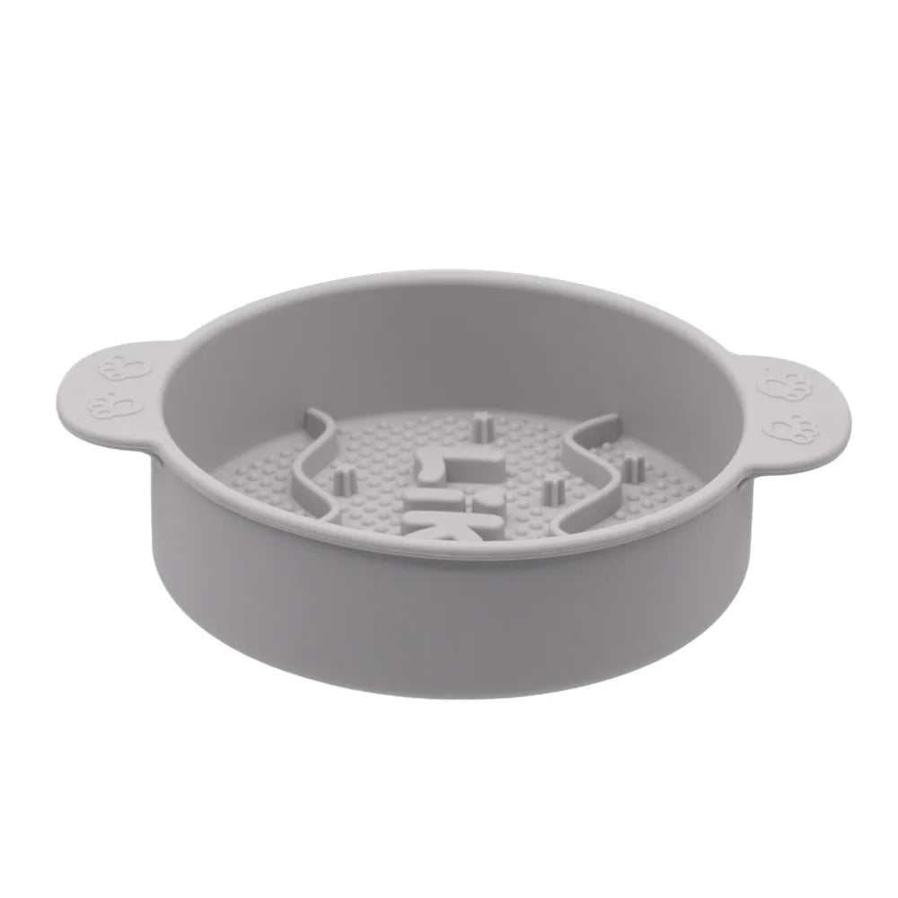 Pet Slow Feeder Bowl – Anti-Choking Non-Slip Silicone Food Bowl for Cats & Dogs, Durable Slow Eating Feeder Design.