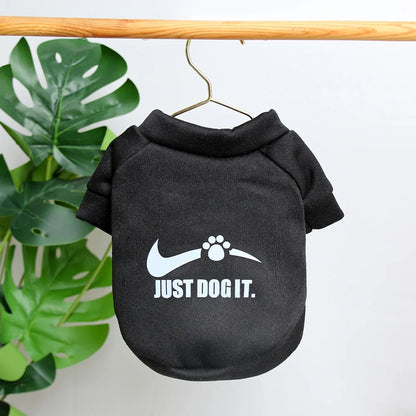Cute Autumn & Winter Velvet Pet Hoodie – English Letter Round Neck Sweater for Dogs.
