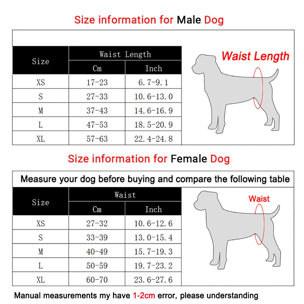Washable Pet Diapers – Reusable Breathable Dog Sanitary Pants for Male & Female Dogs, Puppy Underwear for Hygiene & Heat Protection.