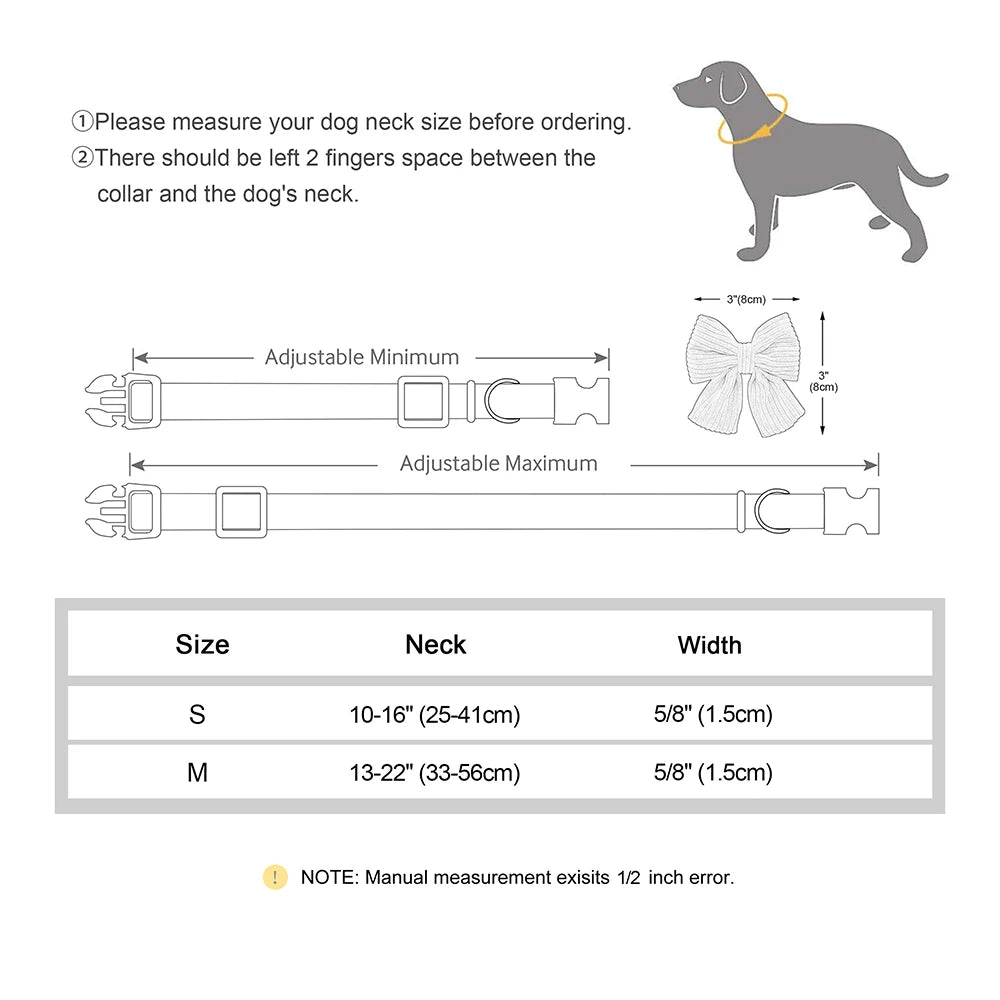Personalized Pet ID Collar – Cute Big Bowtie Collar with Free Engraving for Small & Medium Dogs & Cats, Stylish Pet Accessory.