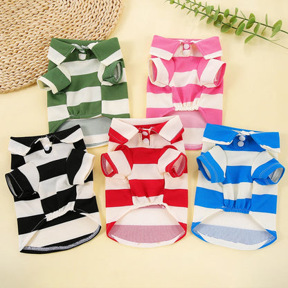 Pet Dog Polo Shirt – Summer Casual T-Shirt for Small & Large Dogs and Cats, Stylish Chihuahua, Pug & Yorkshire Outfit.