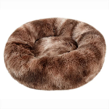 Round Plush Pet Bed – Super Soft Winter Warm Sleeping Bed for Cats & Dogs, Available in 6 Sizes (40–90cm) for Small to Large Pets.