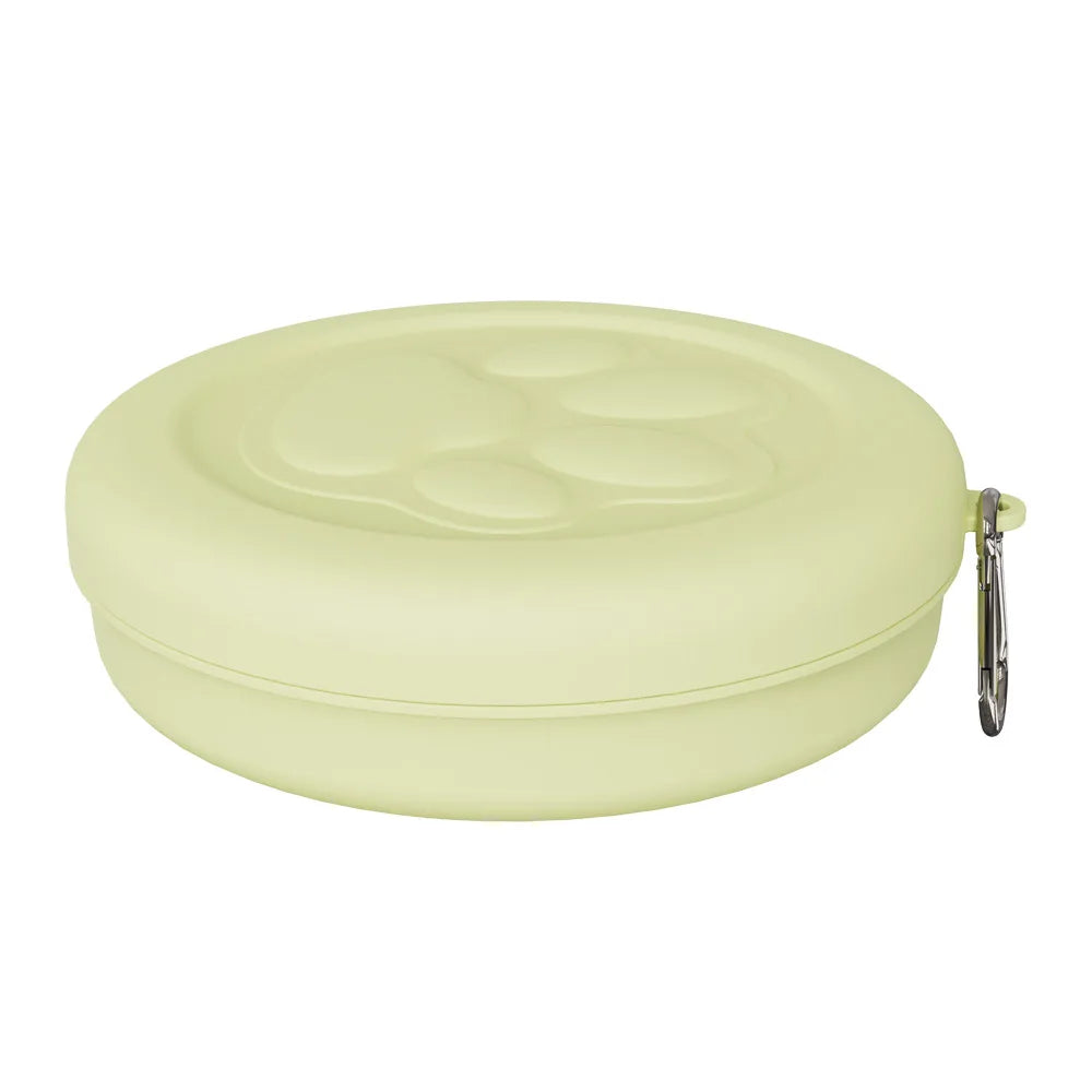 Portable Outdoor Pet Bowl – 2-in-1 Travel Food & Water Dish with Treat Compartment for Hiking, Camping & On-the-Go Feeding.