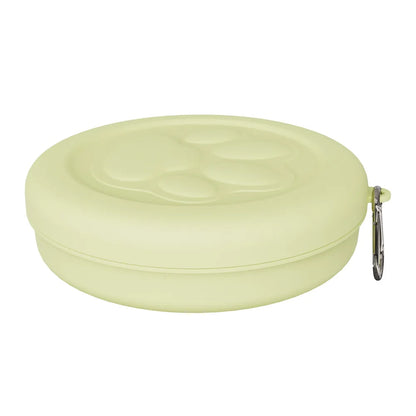 Portable Outdoor Pet Bowl – 2-in-1 Travel Food & Water Dish with Treat Compartment for Hiking, Camping & On-the-Go Feeding.