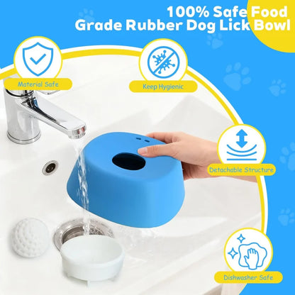 Anti-Choking Slow Feeder Dog Bowl – Non-Slip 3/4 Cup Lick Mat for Liquid Treats, Bone Broth & Yogurt, Interactive Pet Feeding Dish.