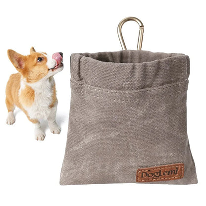 Hands-Free Dog Treat Training Pouch with Carabiner, Walking Snack Bag, Waist Pack Storage for Puppy Rewards & Pet Training.