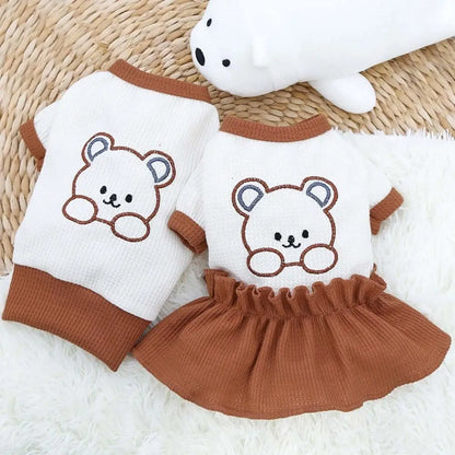 Soft Pet Shirt – Lightweight Spring & Summer T-Shirt & Skirt Outfit for Small to Medium Dogs & Cats, Cute Daily Wear Clothing.