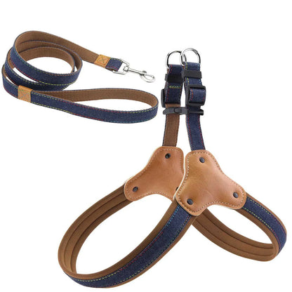 Adjustable Dog Harness & Leash Set – Breathable Heavy-Duty Saddle Harness for Small, Medium & Large Dogs, Secure Walking Rope Design.