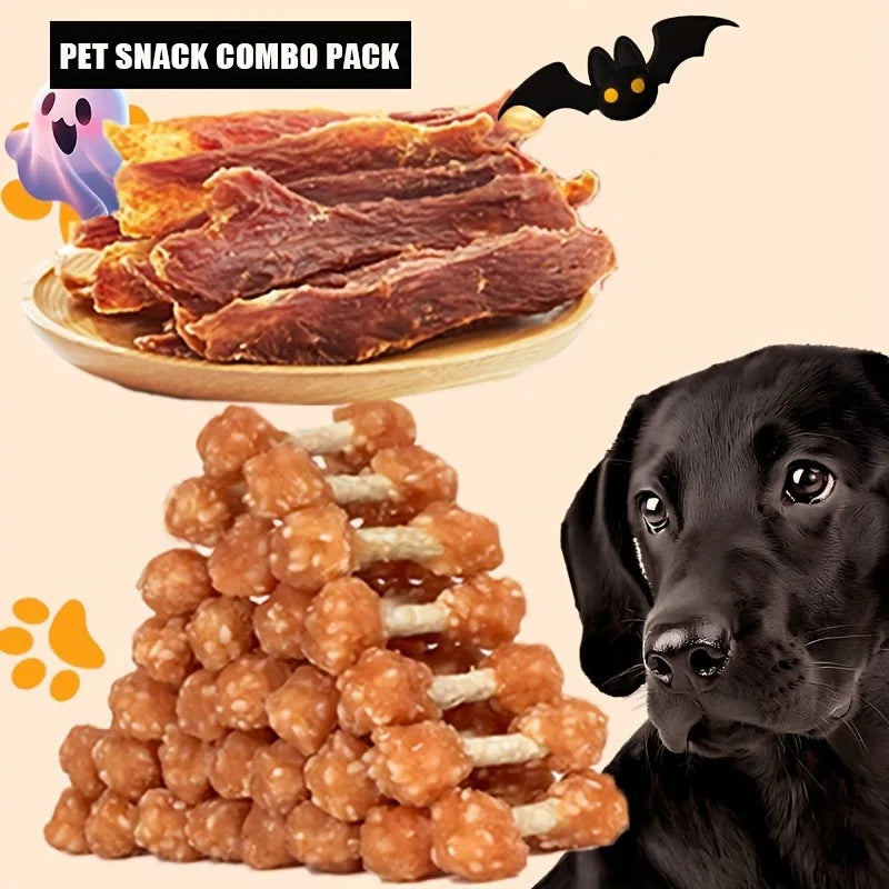 Assorted Dog Treat Pack, High-Protein Dried Chicken & Duck with Freeze-Dried Egg Yolk, Grain-Free Soft Chew Training Rewards for Puppies and Dogs of All Sizes.