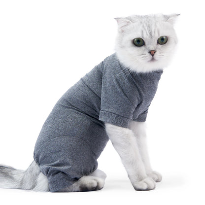 Pet Surgery Recovery Suit – Soft Cotton Postoperative Clothes for Cats, Warm Anti-Licking Recovery Wear for Post-Surgery Care.