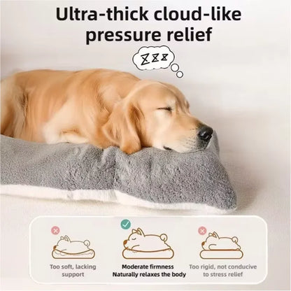 Extra Large Plush Dog Bed Sofa – 120×60cm Thickened Super Soft Pet Mat & Crate Bed for Large Dogs, Cozy Polyester Cushion Design.
