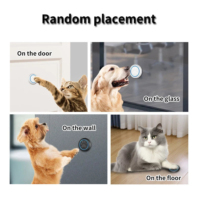 Pet Training Doorbell Button – 300m Range Wireless Ringer with 60 Sounds, High-Volume Smart Bell for Cat & Dog Communication Training.