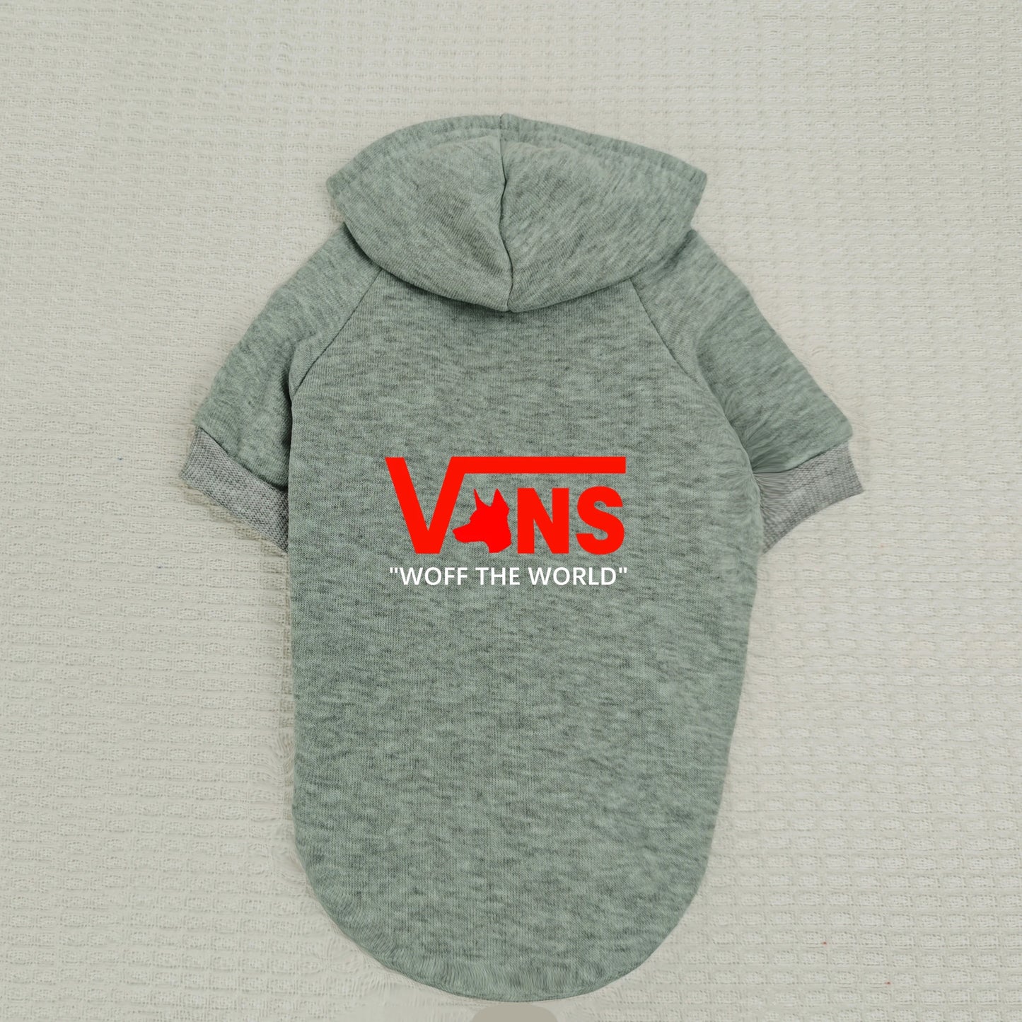 Warm Fleece Dog Hoodie – V-Inspired Dog Head Logo Hooded Pullover Sweatshirt for Puppies & Small Dogs.