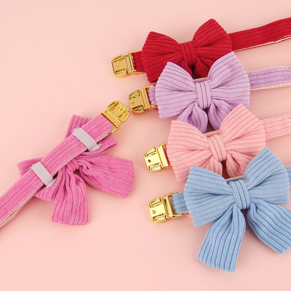 Personalized Pet ID Collar – Cute Big Bowtie Collar with Free Engraving for Small & Medium Dogs & Cats, Stylish Pet Accessory.