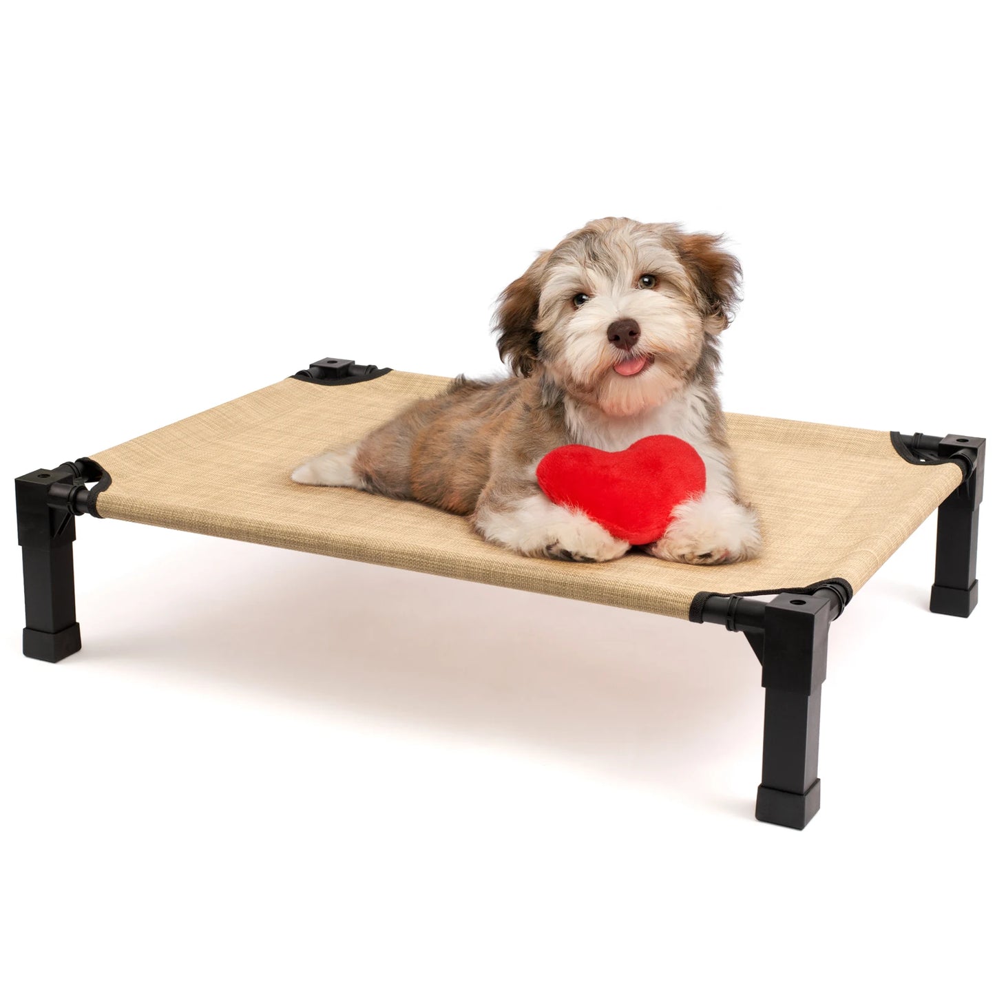 Elevated Cooling Dog Bed – Raised Pet Cot with Breathable Mesh, Chew-Resistant Washable Fabric & Metal Frame, Portable Dog Bed for Indoor & Outdoor Use.