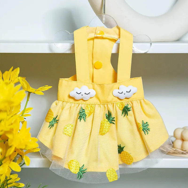 Princess Dog Dress – Cute Mesh Summer Pet Skirt with Bow & Lace for Puppies and Kittens,