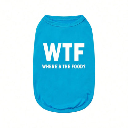 Exclusive Dog Tank Top – Cute “Where’s the Food?” Back Print Pet Shirt for Dogs, and Cats, Soft & Comfortable Everyday Wear