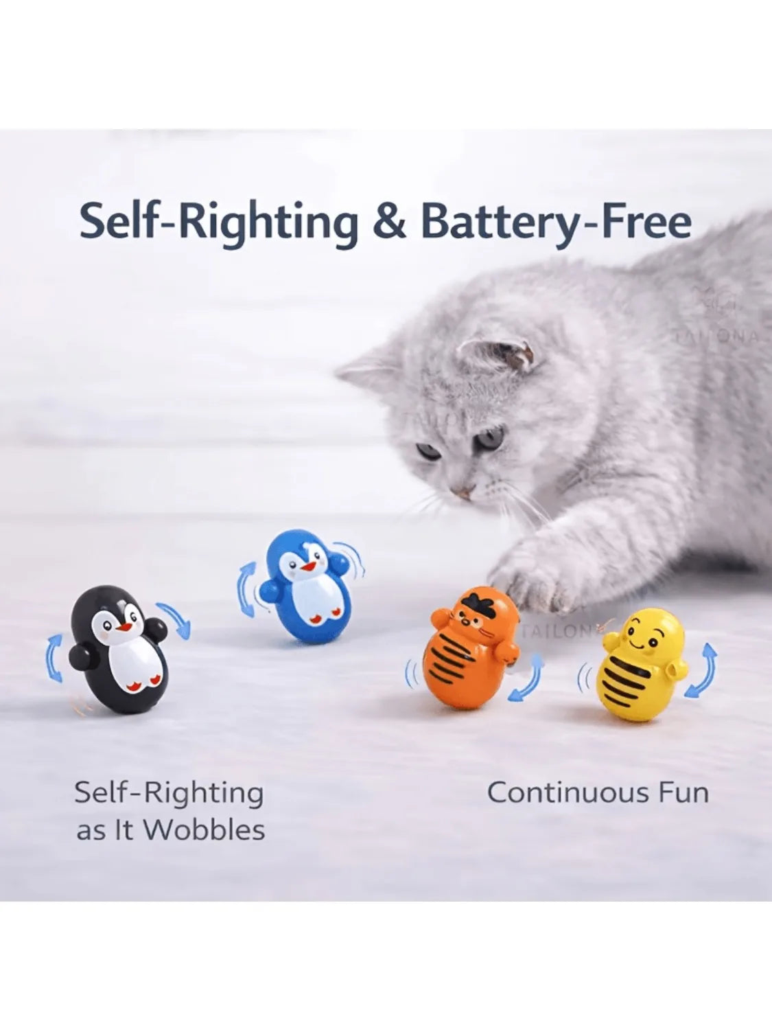 10-Pack Self-Rolling Interactive Cat Toys – Lightweight No-Battery Plastic Puzzle Balls for Fun Indoor Cat Play.