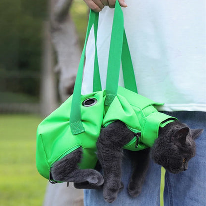 Multifunctional Pet Carrier Backpack – Breathable Double-Shoulder Cat Bag, Anti-Scratch Foldable Portable Design for Safe Travel.