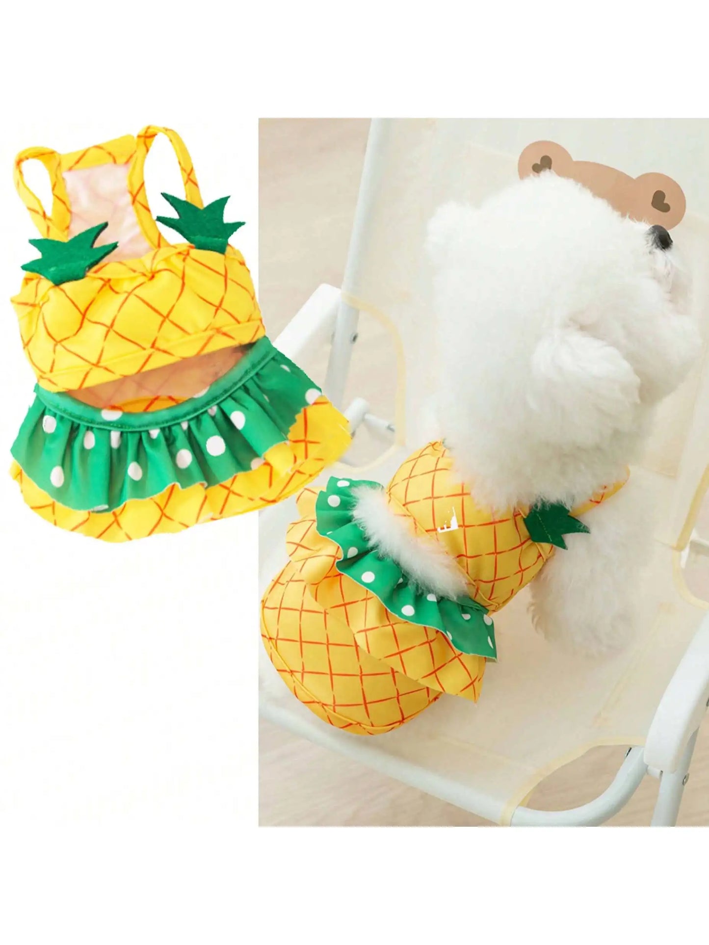 Summer Pineapple Dog Swimwear – Cute Bikini Beach Bathing Suit & Cooling Pet Shirt for Dogs, Stylish Summer Pet Clothes.