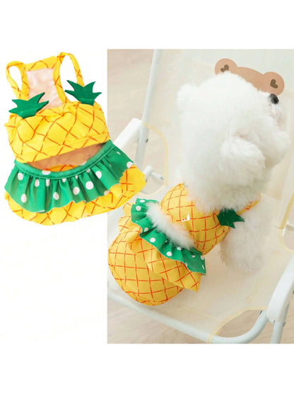 Summer Pineapple Dog Swimwear – Cute Bikini Beach Bathing Suit & Cooling Pet Shirt for Dogs, Stylish Summer Pet Clothes.