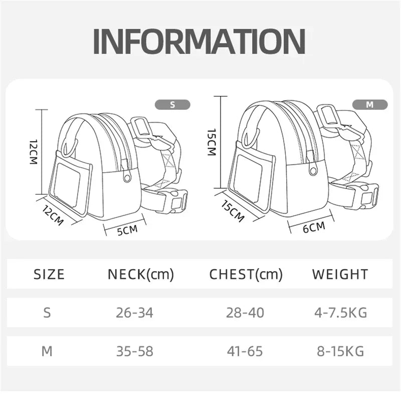 Pet Training Treat Pouch Backpack – Portable Outdoor Waist Bag with Harness Collar, Snack Storage & Poop Bag Holder for Dogs & Puppies.