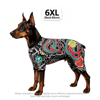 Streetwear Pet Tattoo Bodysuit – 4-Way Stretch Full-Body Costume for Small to Large Dogs & Cats (S–10XL).