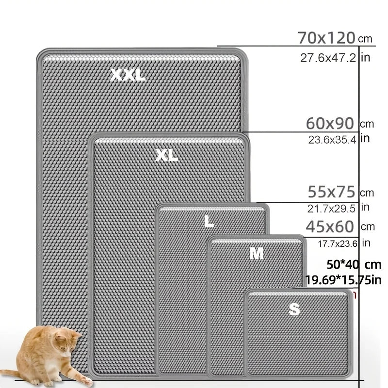 Double-Layer EVA Cat Litter Mat – Lightweight, Odor-Resistant, Non-Slip & Easy to Clean.