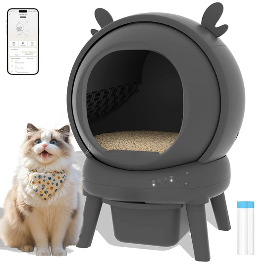Self-Cleaning Litter Box – Large Capacity Automatic Cat Litter System for Multiple Cats with Dual Safety Features & Custom Settings.