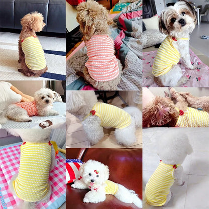 Fashion Pet Suspender Vest – Breathable Lightweight Summer Shirt for Dogs & Cats, Casual Puppy Pet Costume Clothing.