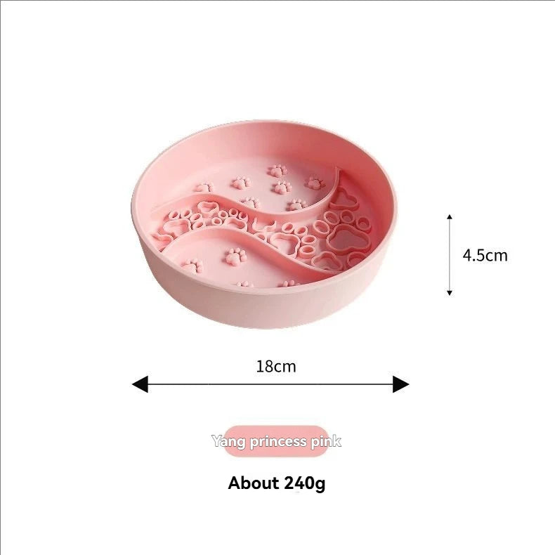 1PC Silicone Pet Slow Feeder Bowl – Anti-Choke Divided Lick Mat with Suction Cup, Spill-Resistant Feeding Dish for Cats & Dogs.