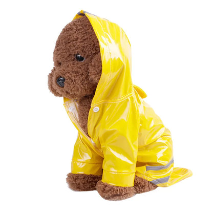 Summer Outdoor Pet Raincoat – Waterproof Hooded PU Jacket for Dogs & Cats, Lightweight Rainwear for Puppies, Sizes S-XL.