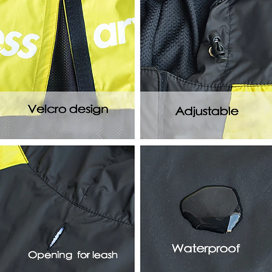 Waterproof Reflective Dog Raincoat – Hooded Outdoor Jacket for Small, Medium & Large Dogs, Lightweight Pet Rainwear.