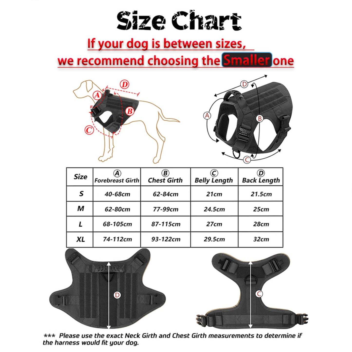 Tactical Dog Harness Set – MOLLE Vest with Collar & Leash, Training & Walking Gear for Medium & Large Dogs like German Shepherds.