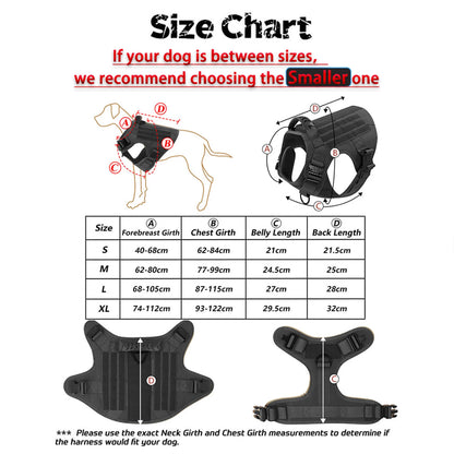 Tactical Dog Harness Set – MOLLE Vest with Collar & Leash, Training & Walking Gear for Medium & Large Dogs like German Shepherds.