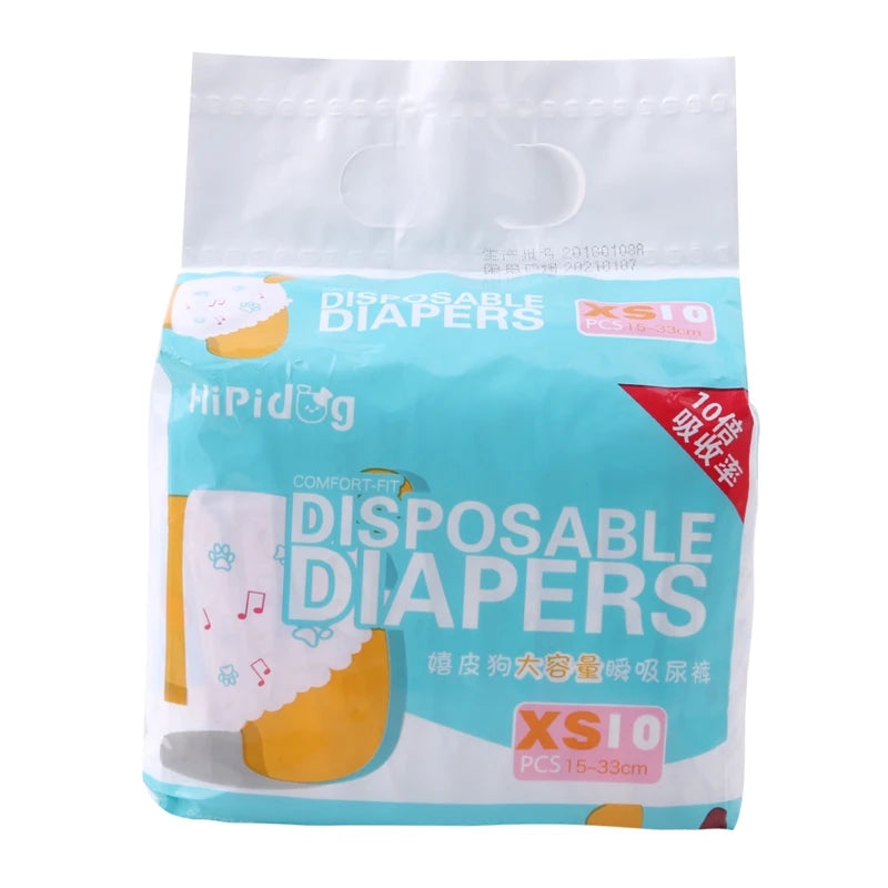 10/12PCS Disposable Dog Diapers – Super Absorbent Leakproof Physiological Pants for Female & Male Dogs, Comfortable Puppy Pet Nappies.
