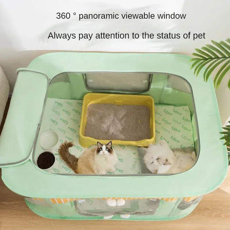 Cute Cat Maternity Tent Bed – Cozy Big-Eyed Cat Delivery Room & Kennel for Spring, Summer & Winter, Comfortable Nesting Bed for Pregnant Cats.