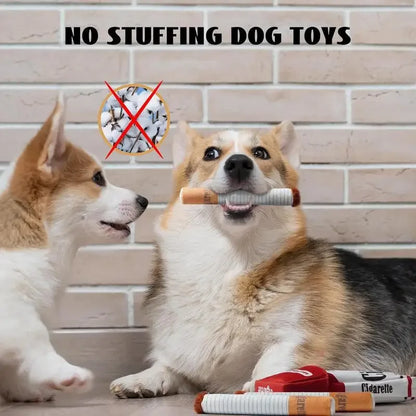 Funny Interactive Plush Dog Toy – Creative Cigarette Design Chew & Giggling Toy for Dogs, Fun Pet Gift for Playtime.