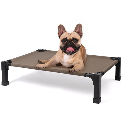 Elevated Cooling Dog Bed – Raised Pet Cot with Breathable Mesh, Chew-Resistant Washable Fabric & Metal Frame, Portable Dog Bed for Indoor & Outdoor Use.