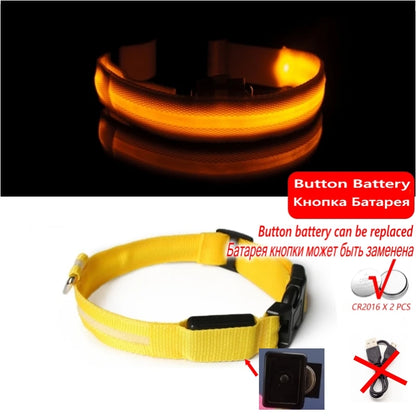 LED Dog Collar Light – USB Rechargeable Night Safety Anti-Lost Collar Accessory for Dogs & Puppies, Luminous Pet Walking Light.