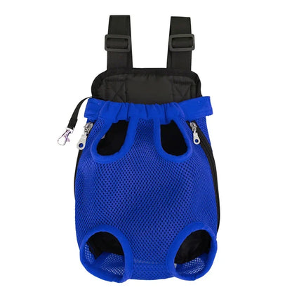 Portable Pet Backpack – Double-Shoulder Mesh Carrier Bag for Cats & Dogs, Front and Outdoor Travel Pet Bag.