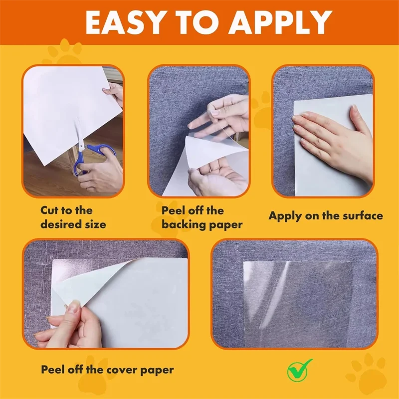 Cat Scratch Deterrent Tape – Transparent Self-Adhesive Furniture Protector Stickers for Sofas & Pet Training.
