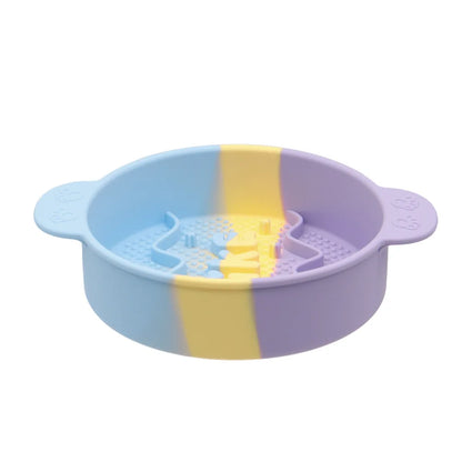 Pet Slow Feeder Bowl – Anti-Choking Non-Slip Silicone Food Bowl for Cats & Dogs, Durable Slow Eating Feeder Design.