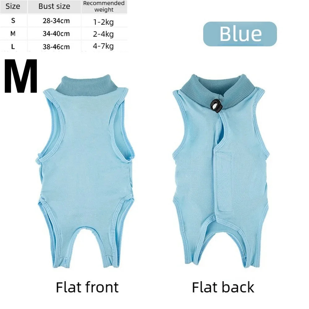 Cat Recovery Jumpsuit – Breathable Soft Anti-Licking Vest for Post-Surgery Wound Protection & Comfortable Recovery Care.