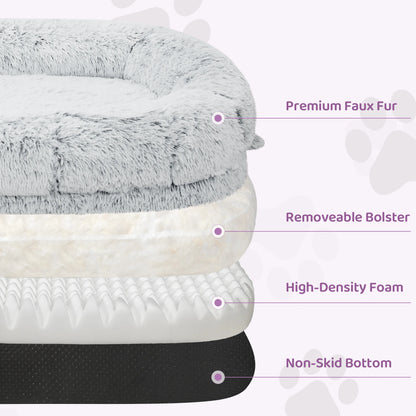 Human-Size Dog Bed for Adults – Large Orthopedic Lounger with Removable Cover.