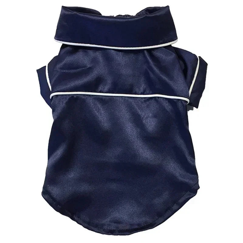 Soft Silk Pet Pajamas – Comfortable Dog & Cat Sleepwear Shirt for Small Pets, Lightweight Cozy Home Clothing.